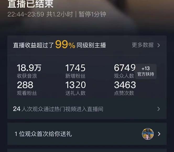 抖音美女直播,单场收益7000+,新手小白也可操作